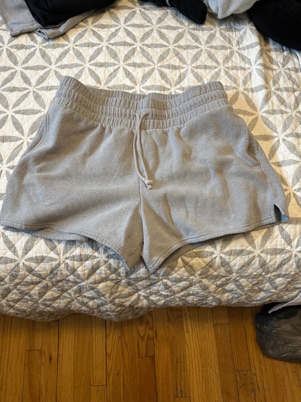 Women’s Light Gray Fleece Lounge Shorts